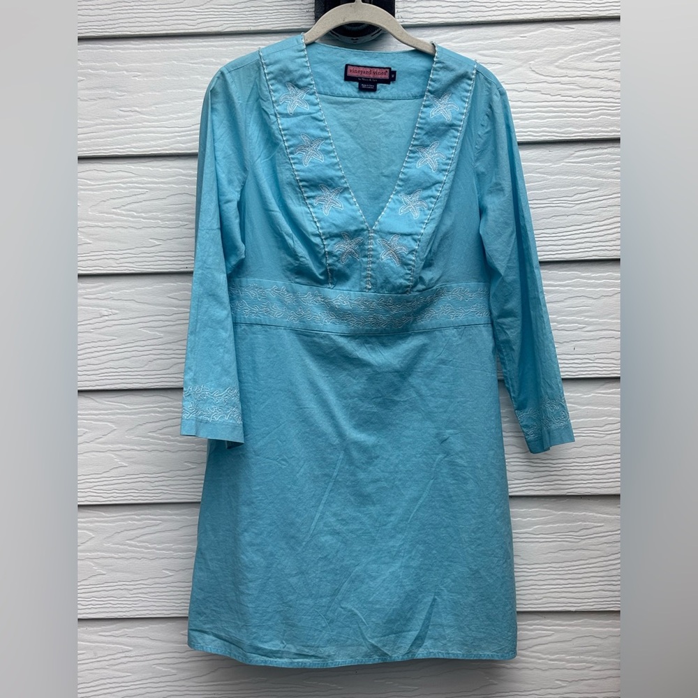 Vineyard Vines Coastal Beach Seashell Swim Coverup Dress Tunic Top Sz Medium